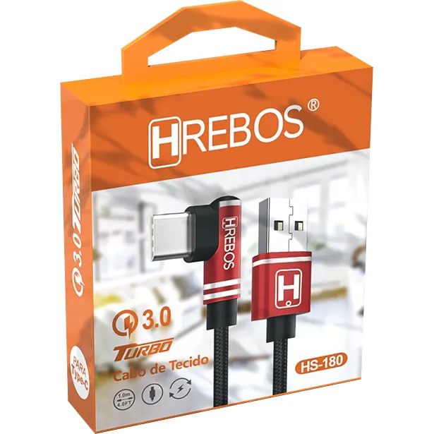 CABO CARREGADOR 90° TIPO C GRAUS HS-180